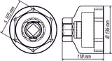 HAZET Commercial vehicle axle nut socket set DAF ∙ RENAULT ∙ Volvo 4937-105/2 ∙ Square, hollow 25 mm (1 inch) ∙ Outside hexagon profile ∙ 105 mm ∙ Number of tools: 2