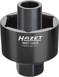 HAZET Commercial vehicle axle nut socket set DAF ∙ RENAULT ∙ Volvo 4937-105/2 ∙ Square, hollow 25 mm (1 inch) ∙ Outside hexagon profile ∙ 105 mm ∙ Number of tools: 2
