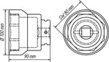 HAZET Commercial vehicle axle nut socket 4937-80 ∙ Square, hollow 20 mm (3/4 inch) ∙ 80 mm