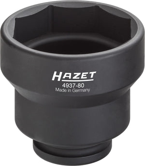 HAZET Commercial vehicle axle nut socket 4937-80 ∙ Square, hollow 20 mm (3/4 inch) ∙ 80 mm