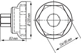 HAZET Commercial vehicle axle nut socket 4937-85 ∙ Outside hexagon profile ∙ 85 mm