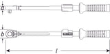 HAZET Torque wrench 5122-2CLT ∙ Nm min-max: 40 – 200 Nm ∙ Tolerance: 4% ∙ Square, solid 12.5 mm (1/2 inch)