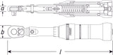 HAZET Torque wrench US STANDARD 6128-1CT ∙ Nm min-max: 67.8 – 339 Nm ∙ lbf min-max: 50 – 250 lbf.ft∙ Tolerance: 3% ∙ Square, solid 12.5 mm (1/2 inch)