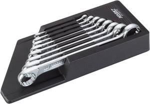 HAZET Double box-end wrench set 610N/8RS ∙ Outside 12-point traction profile ∙∙ 6 x 7 – 21 x 22 ∙ Number of tools: 8