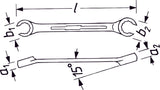 HAZET Double box-end wrench (open) 612-8X10 ∙ Outside hexagon profile ∙ 8 x 10 mm
