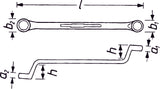 HAZET Double box-end wrench 630-21X22 ∙ Outside 12-point profile ∙ 21 x 22 mm