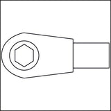 HAZET Insert reversible ratchet for bits 6408-1 ∙ Insert square 9 x 12 mm ∙ Hexagon, hollow 8 mm (5/16 inch), Inside hexagon profile