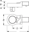 HAZET Insert reversible ratchet 6602-1 ∙ Insert square 14 x 18 mm ∙ Square, solid 10 mm (3/8 inch)