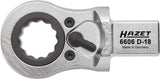 HAZET Ratcheting insert box-end wrench 6606D-17 ∙ Insert square 14 x 18 mm ∙ Outside 12-point profile ∙ 17 mm