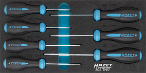 HAZET HEXAnamic® screwdriver set 802TH/7 ∙ Tamper-resistant TORX® profile ∙∙ T 8 H – T 30 H ∙ Number of tools: 7