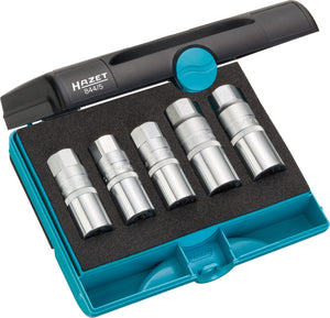 HAZET Stud extractor set 844/5 ∙ Square, hollow 12.5 mm (1/2 inch) ∙ Number of tools: 5