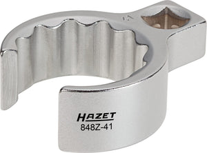 HAZET Box-end wrench ∙ 12-point ∙ open 848Z-41 ∙ Square, hollow 12.5 mm (1/2 inch) ∙ Outside 12-point profile ∙ 41 mm ∙ Inside square (Robertson) 12.5 = 1⁄2″