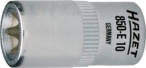 HAZET TORX® socket 850-E10 ∙ Square, hollow 6.3 mm (1/4 inch) ∙ Outside TORX® profile ∙∙ E10