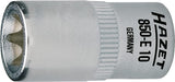 HAZET TORX® socket 850-E12 ∙ Square, hollow 6.3 mm (1/4 inch) ∙ Outside TORX® profile ∙∙ E12