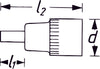 HAZET Screwdriver socket 8801A-7/32 ∙ Square, hollow 10 mm (3/8 inch) ∙ Inside hexagon profile ∙∙ 7⁄32 ″