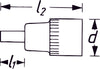 HAZET Brake calliper screwdriver socket 2784-1 ∙ Square, hollow 10 mm (3/8 inch) ∙ Inside hexagon profile ∙ 7 mm