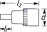 HAZET Screwdriver socket 986-10 ∙ Square, hollow 12.5 mm (1/2 inch) ∙ Inside hexagon profile ∙ 10 mm