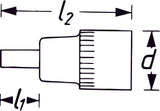 HAZET Screwdriver socket 8801-7 ∙ Square, hollow 10 mm (3/8 inch) ∙ Inside hexagon profile ∙ 7 mm