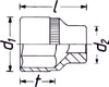 HAZET Socket (12-point) 900Z-27 ∙ Square, hollow 12.5 mm (1/2 inch) ∙ Outside 12-point traction profile ∙ 27 mm