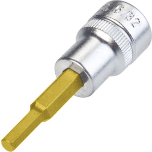 HAZET Screwdriver socket 8801A-5/32 ∙ Square, hollow 10 mm (3/8 inch) ∙ Inside hexagon profile ∙∙ 5⁄32 ″