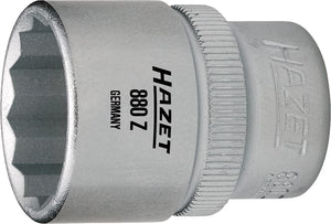 HAZET Socket (12-point) 880AZ-5/8 ∙ Square, hollow 10 mm (3/8 inch) ∙ Outside 12-point traction profile ∙∙ 5⁄8 ″