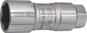 HAZET Spark plug socket 880MGT-18 ∙ Square, hollow 10 mm (3/8 inch) ∙ Outside hexagon profile ∙ 18 mm