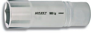 HAZET Socket (6-point) 900LG-12 ∙ Square, hollow 12.5 mm (1/2 inch) ∙ Outside hexagon Traction profile ∙ 12 mm