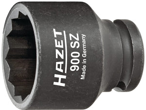 HAZET Impact socket (12-point) 900SZ-21 ∙ Square, hollow 12.5 mm (1/2 inch) ∙ Outside 12-point traction profile ∙ 21 mm