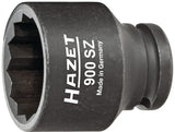 HAZET Impact socket (12-point) 900SZ-22 ∙ Square, hollow 12.5 mm (1/2 inch) ∙ Outside 12-point traction profile ∙ 22 mm