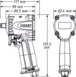 HAZET Impact wrench ∙ extra short 9012M-1 ∙ Maximum loosening torque: 1200 Nm ∙ Square, solid 12.5 mm (1/2 inch) ∙ Single hammer striking mechanism