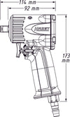 HAZET Impact wrench ∙ extra short 9012M ∙ Maximum loosening torque: 1100 Nm ∙ Square, solid 12.5 mm (1/2 inch) ∙ Single hammer striking mechanism