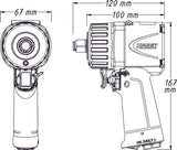 HAZET Impact wrench ∙ extra short 9012MT ∙ Maximum loosening torque: 1400 Nm ∙ Square, solid 12.5 mm (1/2 inch) ∙ Powerful twin hammer mechanism