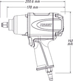 HAZET Impact wrench 9012SPC ∙ Maximum loosening torque: 850 Nm ∙ Square, solid 12.5 mm (1/2 inch) ∙ Powerful pin clutch mechanism