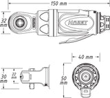 HAZET Mini air ratchet 9020P-2 ∙ Square, solid 6.3 mm (1/4 inch)