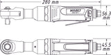 HAZET Impact ratchet 9022SR-1 ∙ Square, solid 12.5 mm (1/2 inch) ∙ Powerful pin clutch mechanism