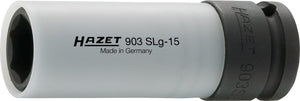 HAZET Impact socket (6-point) 903SLG-15 ∙ Square, hollow 12.5 mm (1/2 inch) ∙ Outside hexagon Traction profile ∙ 15 mm