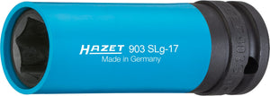 HAZET Impact socket (6-point) 903SLG-17 ∙ Square, hollow 12.5 mm (1/2 inch) ∙ Outside hexagon Traction profile ∙ 17 mm