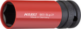 HAZET Impact socket (6-point) 903SLG-21 ∙ Square, hollow 12.5 mm (1/2 inch) ∙ Outside hexagon Traction profile ∙ 21 mm