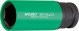 HAZET Impact socket (6-point) 903SLG-22 ∙ Square, hollow 12.5 mm (1/2 inch) ∙ Outside hexagon Traction profile ∙ 22 mm