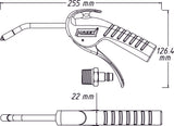 HAZET Air blow gun 100 mm ∙ quiet with bent pipe 9040P-3