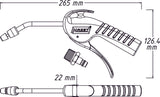 HAZET Air blow gun 100 mm ∙ with Venturi nozzle and bent pipe 9040P-4