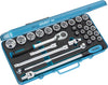 HAZET Socket set 905 ∙ Square, hollow 12.5 mm (1/2 inch) ∙ Outside hexagon Traction profile ∙ Number of tools: 30