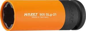 HAZET Impact socket (special profile) 905SLG-21 ∙ Square, hollow 12.5 mm (1/2 inch) ∙ Wheel bolts hybrid special profile ∙ 19 mm