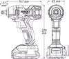 HAZET Cordless impact wrench 18 V 9212SPC-010 ∙ Maximum loosening torque: 260 Nm ∙ Square, solid 12.5 mm (1/2 inch)