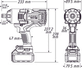 HAZET Cordless impact wrench 9213-1000/4 ∙ Maximum loosening torque: 1400 Nm ∙ Square, solid 20 mm (3/4 inch) ∙ Number of tools: 4