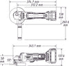 HAZET Cordless right-angle grinder 9233-7/4 ∙ Number of tools: 4