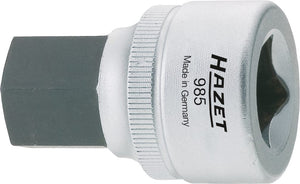 HAZET Screwdriver socket 985-12 ∙ Square, hollow 12.5 mm (1/2 inch) ∙ Inside hexagon profile ∙ 12 mm