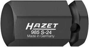 HAZET Impact ∙ screwdriver socket 985S-24 ∙ Square, hollow 12.5 mm (1/2 inch) ∙ Inside hexagon profile ∙ 24 mm