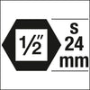 HAZET Impact ∙ screwdriver socket 985S-22 ∙ Square, hollow 12.5 mm (1/2 inch) ∙ Inside hexagon profile ∙ 22 mm