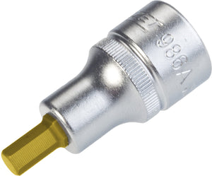 HAZET Screwdriver socket 986A-1/4 ∙ Square, hollow 12.5 mm (1/2 inch) ∙ Inside hexagon profile ∙∙ 1⁄4 ″